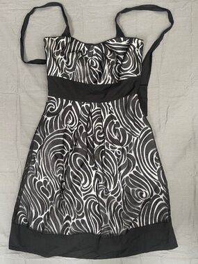 White House/Black Market Black and White Halter Dress